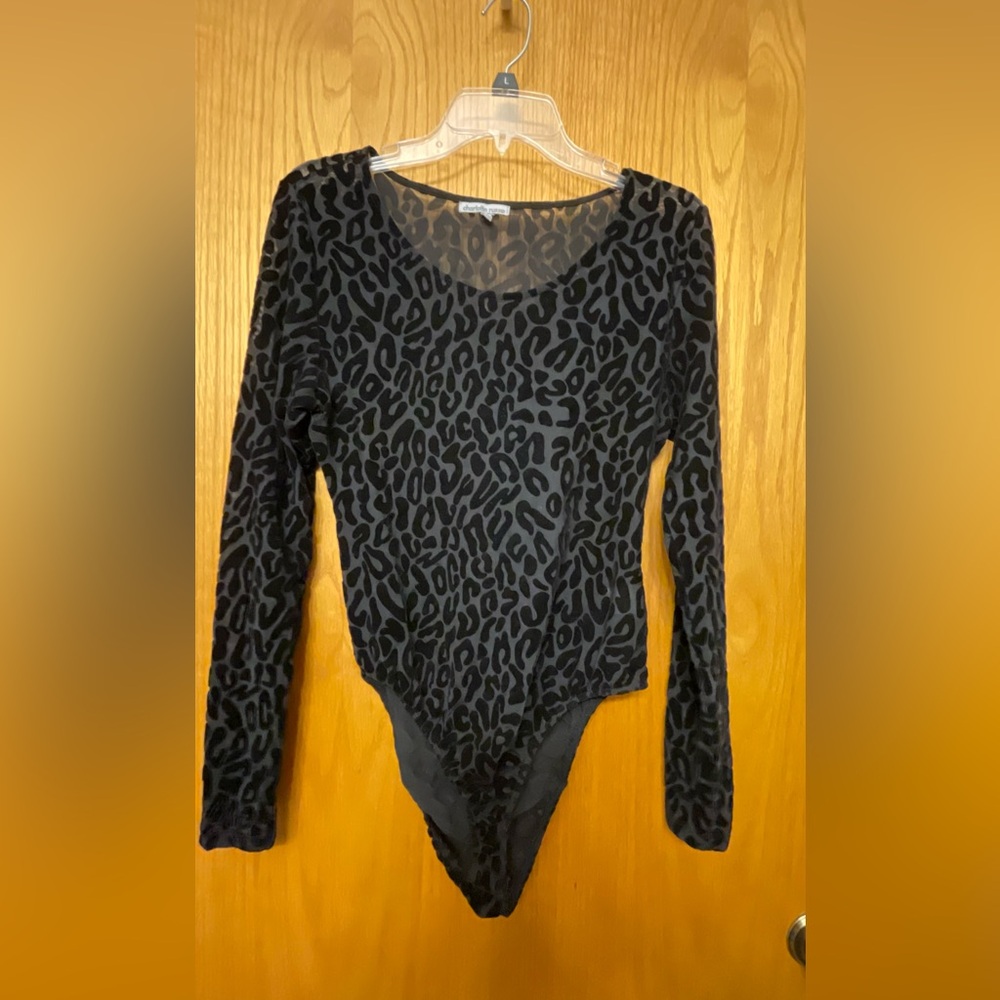 Black Charlotte Russe Lace Bodysuit Size: L